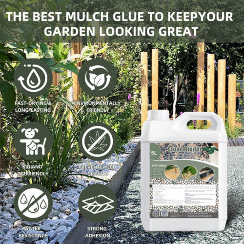 Rock Glue for Landscaping Ground Coverage & Pet Safe Mulch Glue for Rocks - Image 3