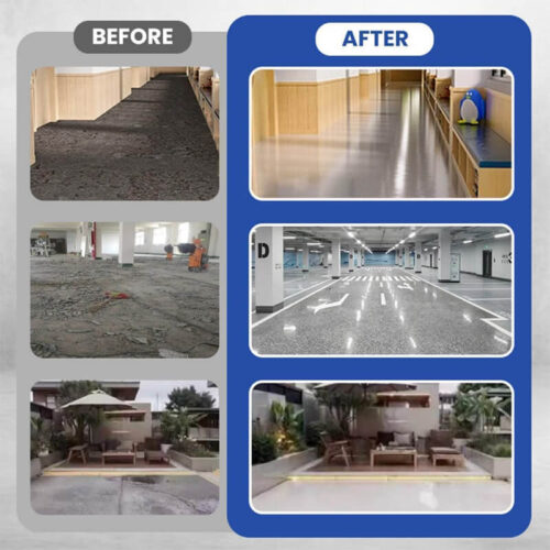 High Gloss Marble Epoxy Floor Coating | Colored Sand Self-Leveling Paint for Interior Floors - Durable & Waterproof - Image 5