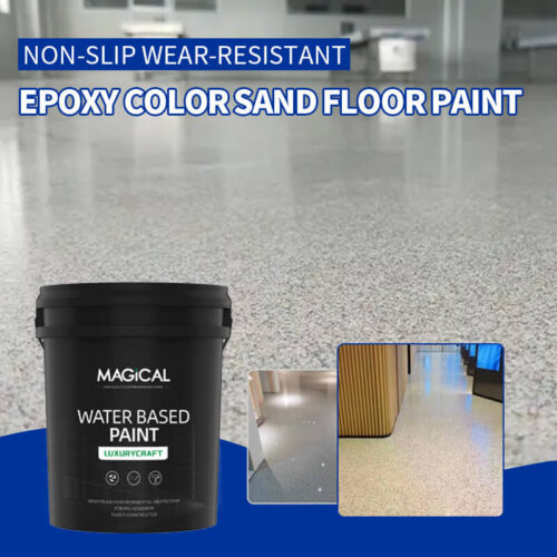 High Gloss Marble Epoxy Floor Coating | Colored Sand Self-Leveling Paint for Interior Floors - Durable & Waterproof - Image 2