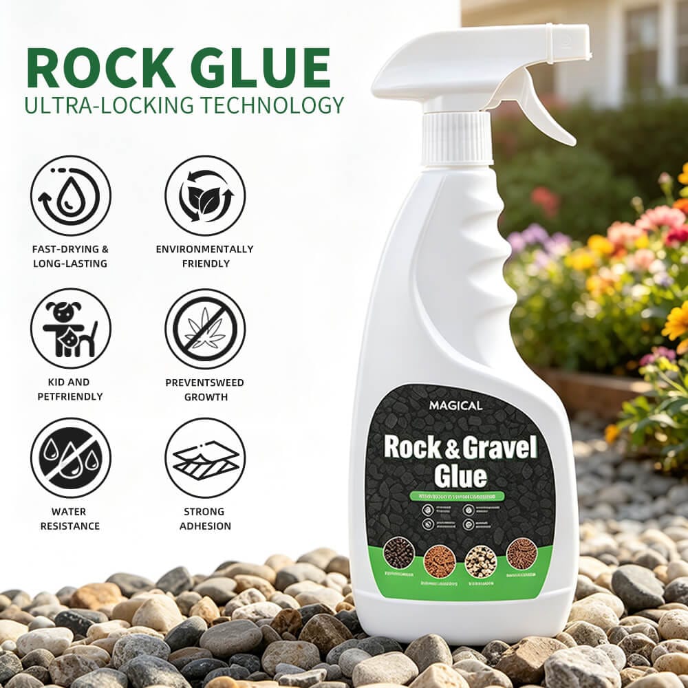Permeable mulch glue adhesive for rubber and stone landscape bonding