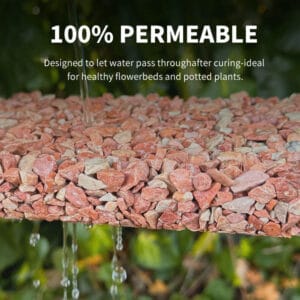Permeable mulch glue adhesive for rubber and stone landscape bonding