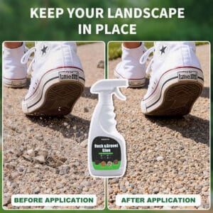 Permeable mulch glue adhesive for rubber and stone landscape bonding